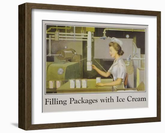 Filling Packages with Ice Cream Poster-null-Framed Giclee Print