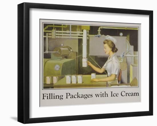 Filling Packages with Ice Cream Poster-null-Framed Giclee Print