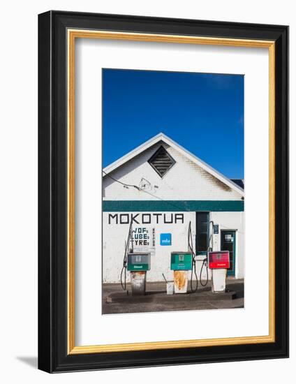 Filling station, Mokotua, The Catlins, Southland, South Island, New Zealand-null-Framed Photographic Print