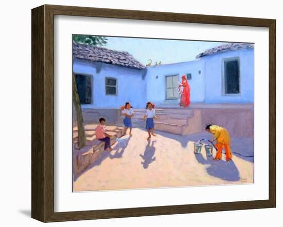 Filling Water Buckets, Rajasthan, India-Andrew Macara-Framed Premium Giclee Print