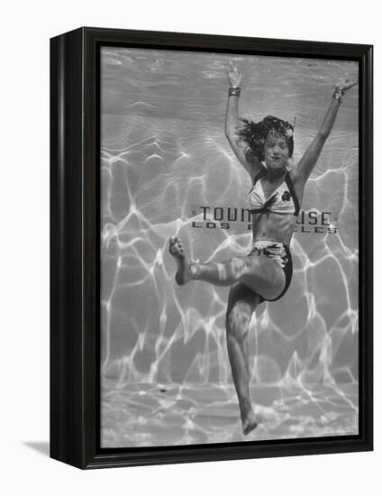 Film Actress Ella Raines Swimming in a Pool-Walter Sanders-Framed Premier Image Canvas