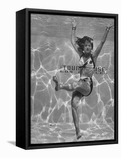 Film Actress Ella Raines Swimming in a Pool-Walter Sanders-Framed Premier Image Canvas