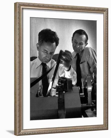 Film Director Elia Kazan Editing "Baby Doll" Film-Gordon Parks-Framed Premium Photographic Print