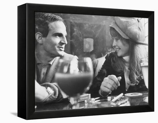 Film Director Francois Truffaut with Actress Julie Christie During Filming of "Fahrenheit 451."-Paul Schutzer-Framed Premier Image Canvas