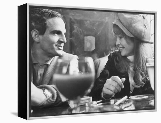 Film Director Francois Truffaut with Actress Julie Christie During Filming of "Fahrenheit 451."-Paul Schutzer-Framed Premier Image Canvas