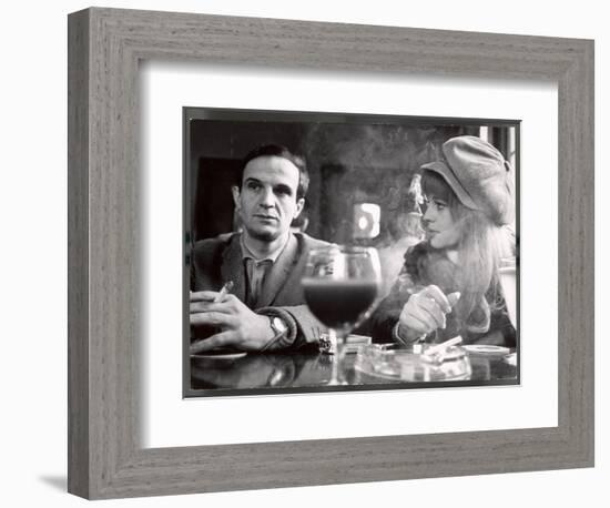 Film Director Francois Truffaut with Actress Julie Christie During Filming of "Fahrenheit 451."-Paul Schutzer-Framed Photographic Print