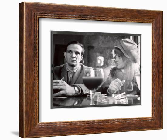 Film Director Francois Truffaut with Actress Julie Christie During Filming of "Fahrenheit 451."-Paul Schutzer-Framed Photographic Print