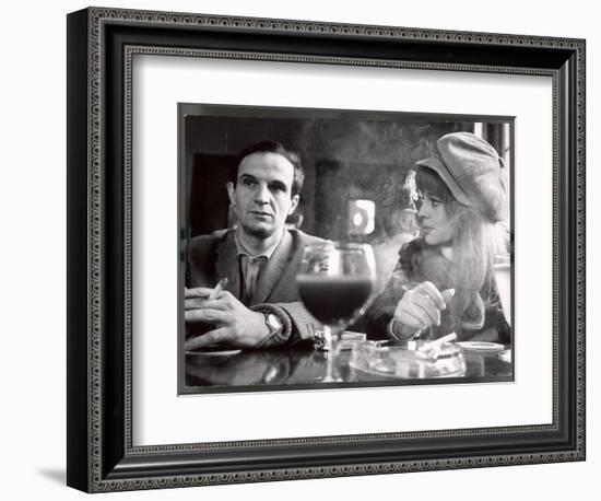 Film Director Francois Truffaut with Actress Julie Christie During Filming of "Fahrenheit 451."-Paul Schutzer-Framed Photographic Print