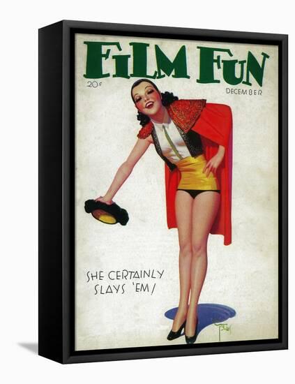 Film Fun Magazine Cover-Lantern Press-Framed Stretched Canvas