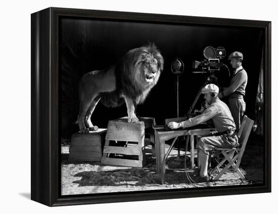 Film History: M. G. M.. Shooting of the Logo for the Metro Goldwyn Mayer-null-Framed Premier Image Canvas