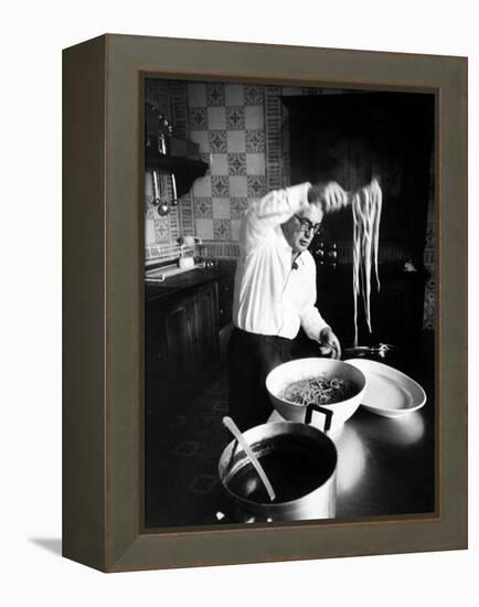 Film-Maker Dino de Laurentis Making Pasta-Carlo Bavagnoli-Framed Premier Image Canvas