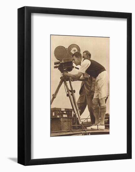 'Film-maker - Making a cinema record at one of his annual camps for boys', 1927 (1937)-Unknown-Framed Photographic Print