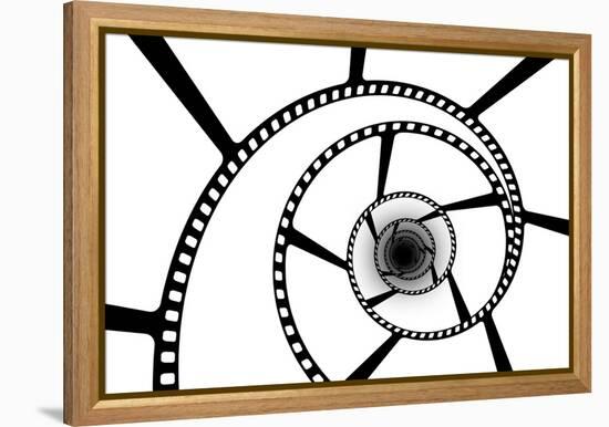 Film Strip Abstract-SSilver-Framed Stretched Canvas