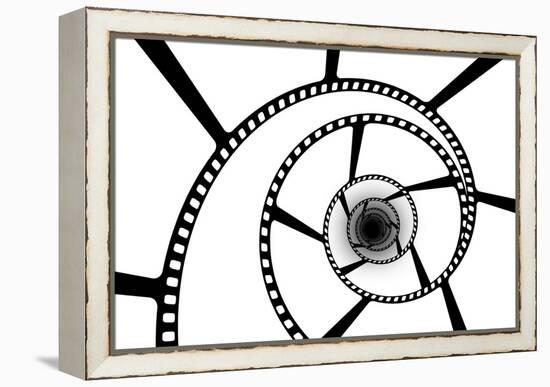 Film Strip Abstract-SSilver-Framed Stretched Canvas