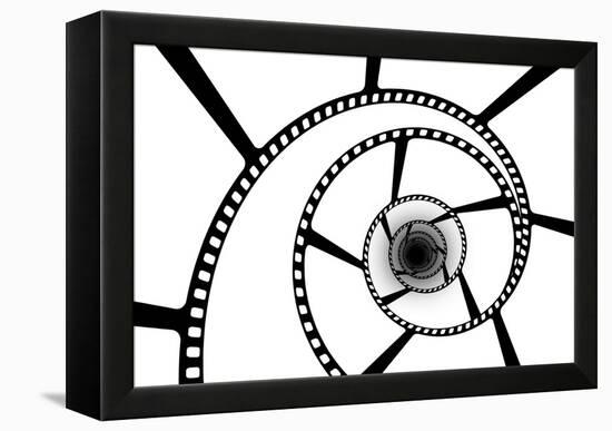 Film Strip Abstract-SSilver-Framed Stretched Canvas