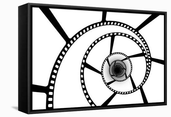 Film Strip Abstract-SSilver-Framed Stretched Canvas