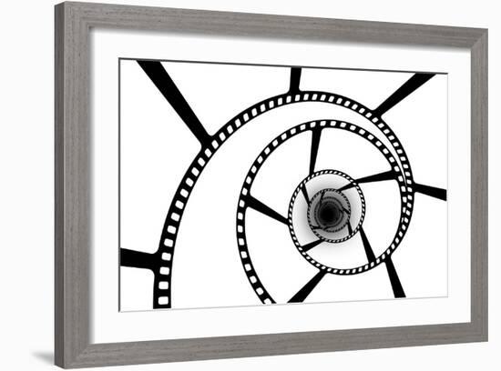 Film Strip Abstract-SSilver-Framed Premium Giclee Print