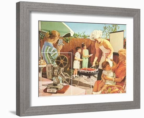 Filming the Barbecue-null-Framed Art Print