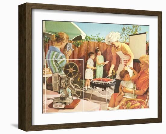 Filming the Barbecue-null-Framed Art Print