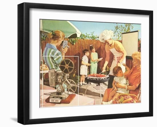 Filming the Barbecue-null-Framed Art Print