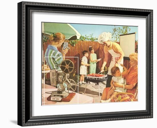 Filming the Barbecue-null-Framed Art Print