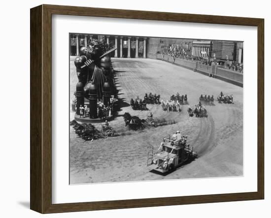 Filming the Chariot Race from 'Ben-Hur', 1925 (B/W Photo)-American Photographer-Framed Giclee Print