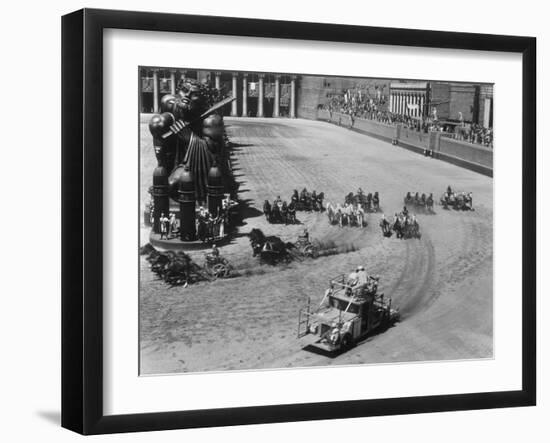 Filming the Chariot Race from 'Ben-Hur', 1925 (B/W Photo)-American Photographer-Framed Giclee Print