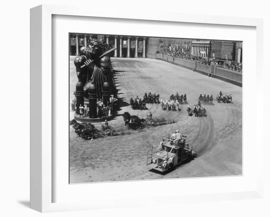 Filming the Chariot Race from 'Ben-Hur', 1925 (B/W Photo)-American Photographer-Framed Giclee Print