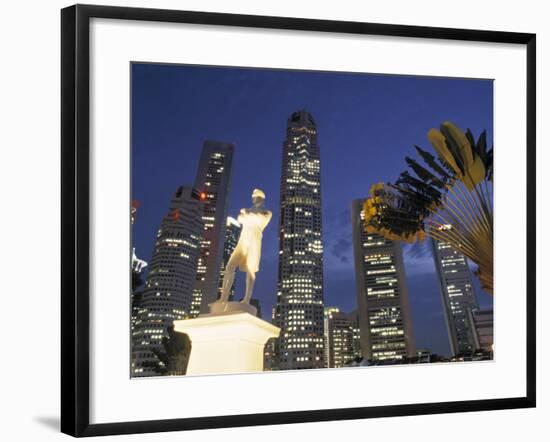 Financial District and Boat Quay, Singapore-Jon Arnold-Framed Photographic Print