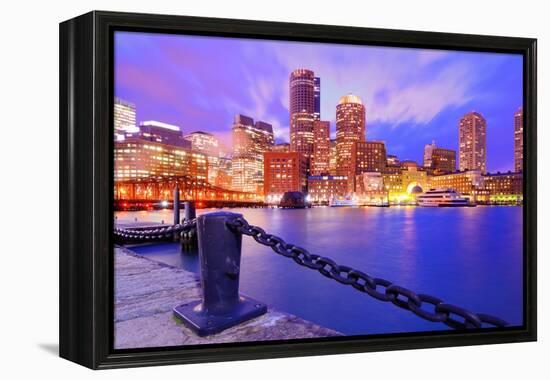 Financial District Of Boston, Massachusetts Viewed From Boston Harbor-SeanPavonePhoto-Framed Premier Image Canvas