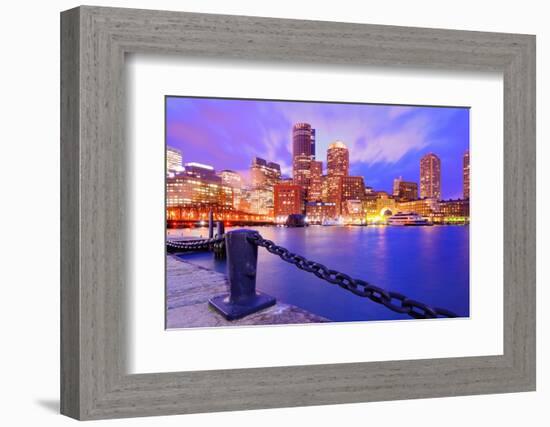 Financial District Of Boston, Massachusetts Viewed From Boston Harbor-SeanPavonePhoto-Framed Photographic Print