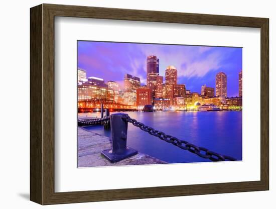 Financial District Of Boston, Massachusetts Viewed From Boston Harbor-SeanPavonePhoto-Framed Photographic Print