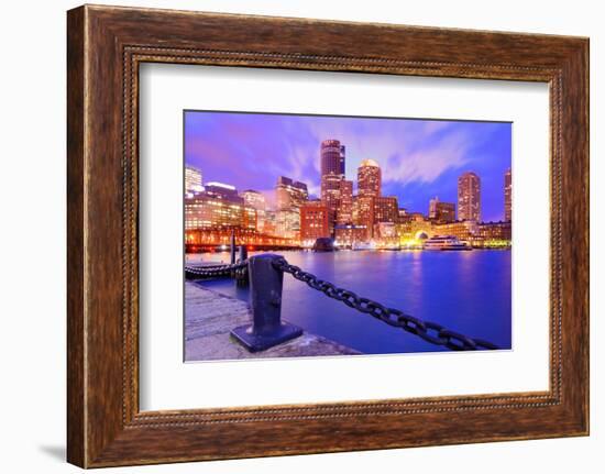 Financial District Of Boston, Massachusetts Viewed From Boston Harbor-SeanPavonePhoto-Framed Photographic Print