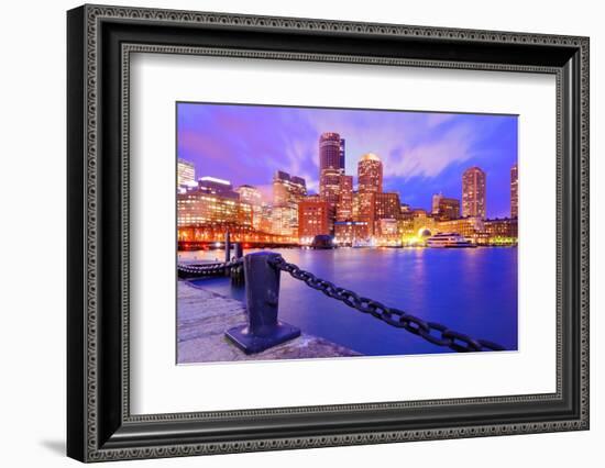 Financial District Of Boston, Massachusetts Viewed From Boston Harbor-SeanPavonePhoto-Framed Photographic Print