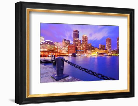 Financial District Of Boston, Massachusetts Viewed From Boston Harbor-SeanPavonePhoto-Framed Photographic Print