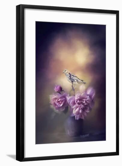 Finch and the Flowers-Jai Johnson-Framed Giclee Print