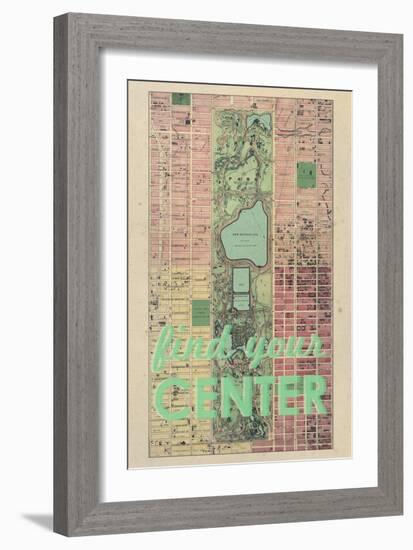 Find Your Center - 1867, New York City, Central Park Composite, New York, United States Map-null-Framed Giclee Print