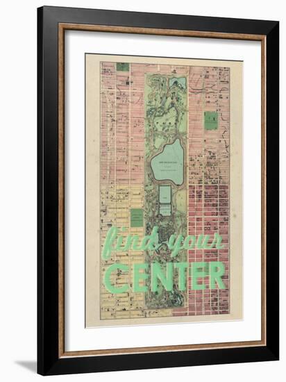 Find Your Center - 1867, New York City, Central Park Composite, New York, United States Map-null-Framed Giclee Print