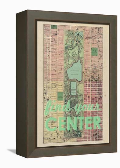 Find Your Center - 1867, New York City, Central Park Composite, New York, United States Map-null-Framed Premier Image Canvas