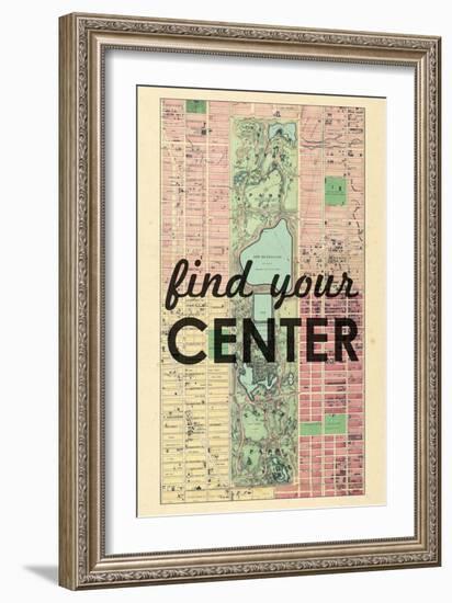 Find Your Center - 1867, New York City, Central Park Composite, New York, United States Map-null-Framed Giclee Print