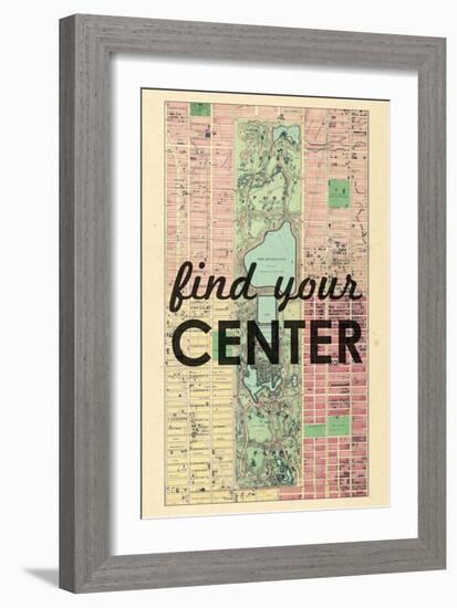 Find Your Center - 1867, New York City, Central Park Composite, New York, United States Map-null-Framed Giclee Print