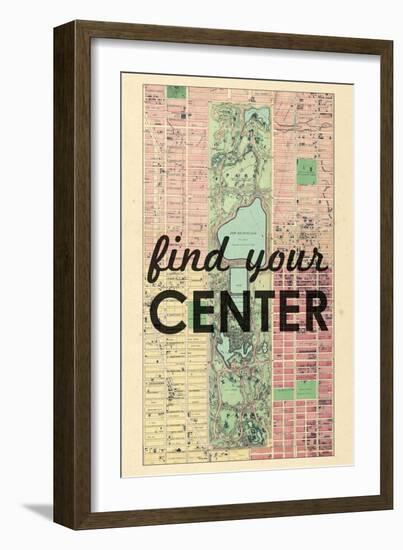 Find Your Center - 1867, New York City, Central Park Composite, New York, United States Map-null-Framed Giclee Print