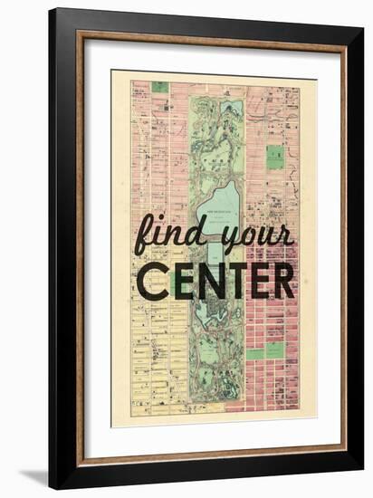 Find Your Center - 1867, New York City, Central Park Composite, New York, United States Map-null-Framed Giclee Print