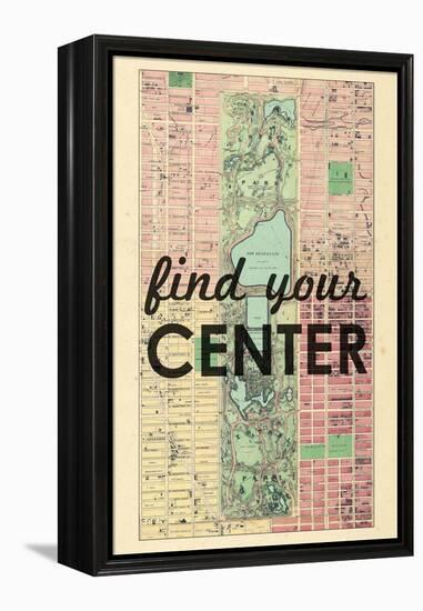 Find Your Center - 1867, New York City, Central Park Composite, New York, United States Map-null-Framed Premier Image Canvas