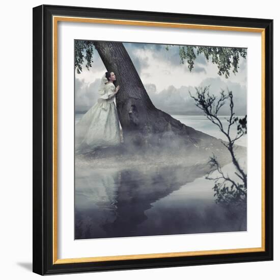 Fine Art Photo Of A Woman In Beauty Scenery-conrado-Framed Art Print