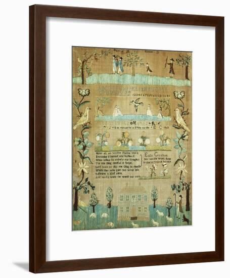 Fine Needlework Sampler. Probably Newport, Rhode Island, 1803-null-Framed Giclee Print