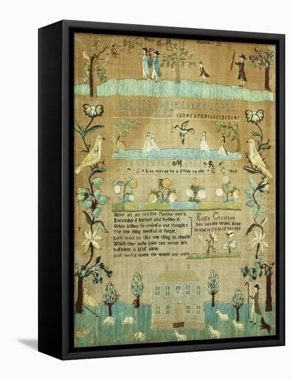 Fine Needlework Sampler. Probably Newport, Rhode Island, 1803-null-Framed Premier Image Canvas