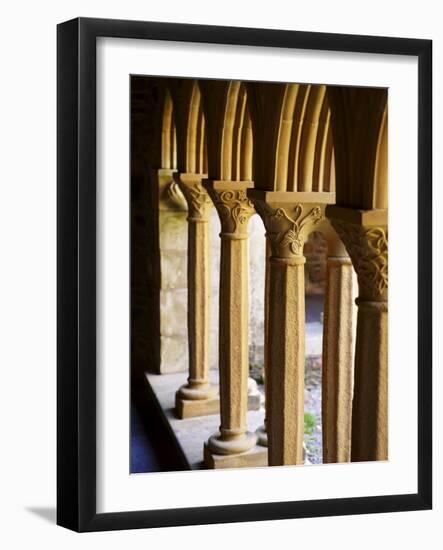 Finely Carved Capitals in the Cloisters, Iona Abbey, Isle of Iona, Scotland, United Kingdom, Europe-Patrick Dieudonne-Framed Photographic Print