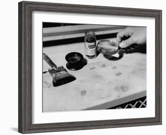 Fingerprint Powder, Brush and Magnifying Glass Used in the Detection of the Prints-Carl Mydans-Framed Photographic Print