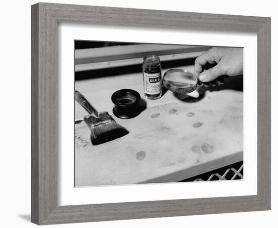 Fingerprint Powder, Brush and Magnifying Glass Used in the Detection of the Prints-Carl Mydans-Framed Photographic Print